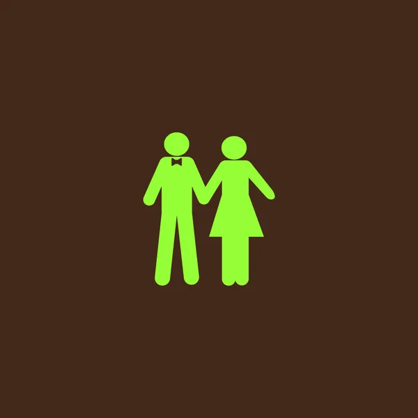 Mann Und Frau Stehen Zusammen Vektor Symbol — Stockvektor