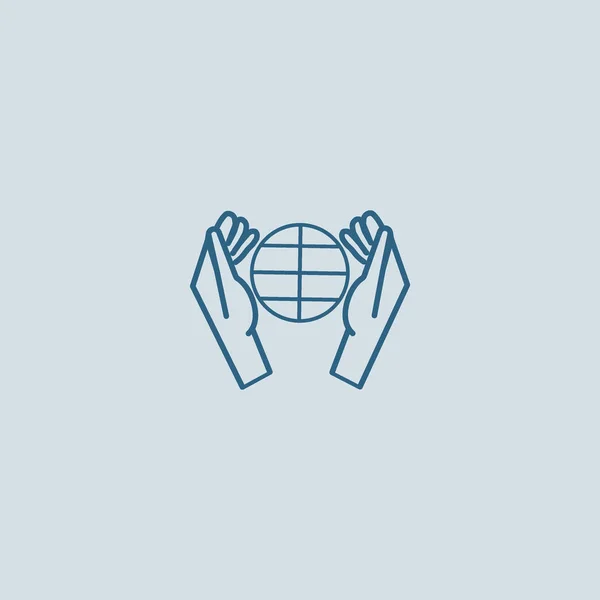 Human Hands Globe Environment Simple Icon Vector Illustration — Stock Vector