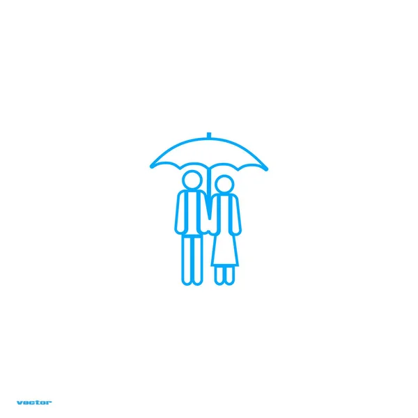 Man Woman Standing Together Vector Icon — Stock Vector