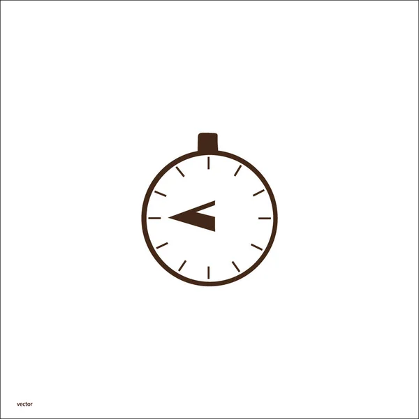 Kronometre Web Simgesi Minimalist Vektör Çizim — Stok Vektör