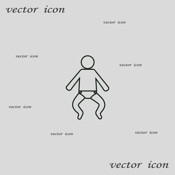 Icône Plate Bébé Vecteur Illustration Concept Naissance — Image vectorielle