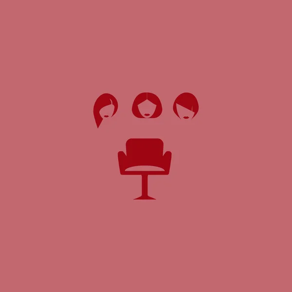 Illustration Vectorielle Minimaliste Chaise Coiffeur Diverses Coiffures — Image vectorielle