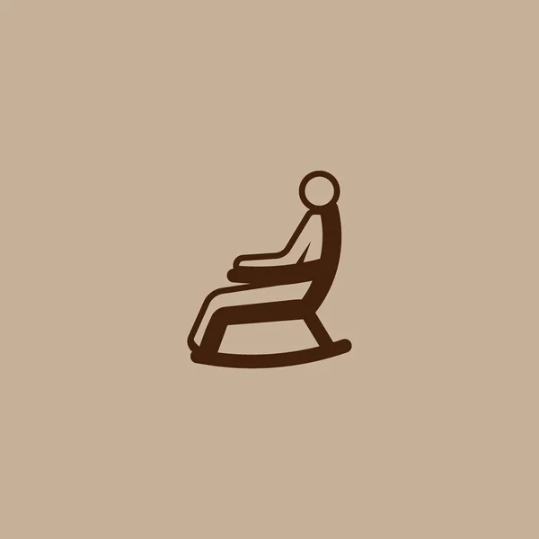 Rocking Chair Icône Plate Vecteur Illustration — Image vectorielle