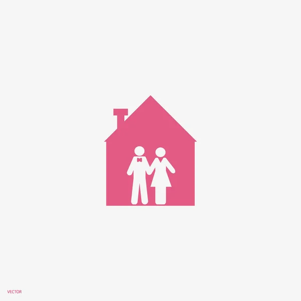 Man Vrouw Samen Permanent Vector Pictogram — Stockvector