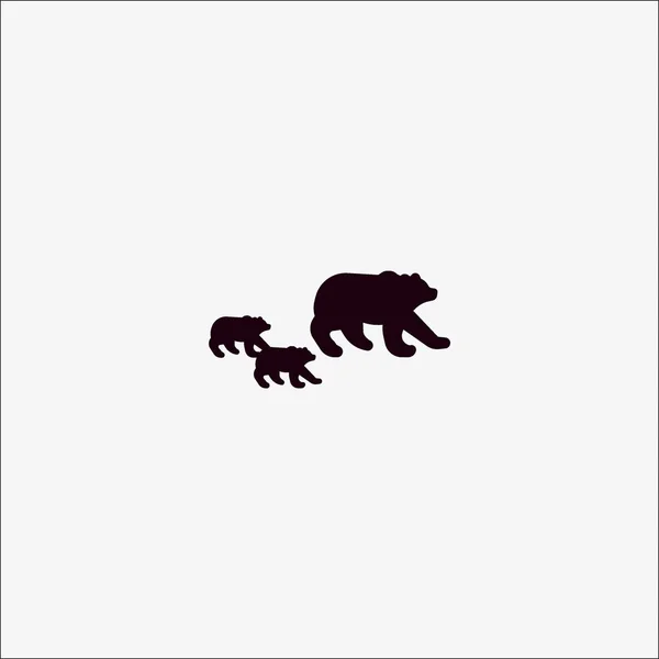 Cute Bear Family Vector Illustration — Stock Vector