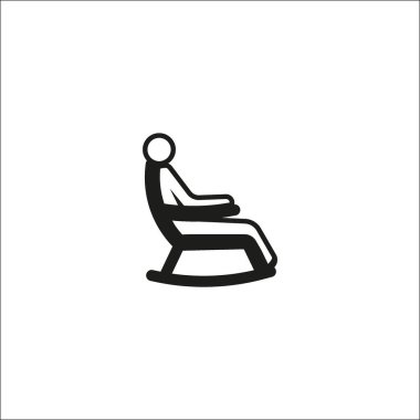 rocking chair flat icon, vector, illustration clipart
