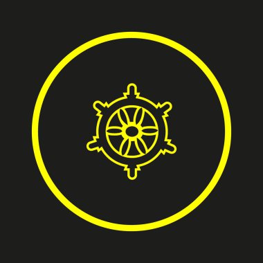 tekne El-tekerlek minimalist simgesi 