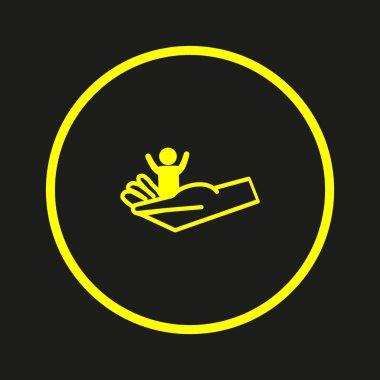 Çocuk, annelik kavramı vektör simgesi tutan el