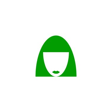 kadın baş kısa saç modeli ile minimalist vektör simgesi