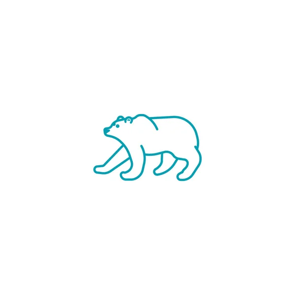 Ícone Vetor Minimalista Urso Polar —  Vetores de Stock