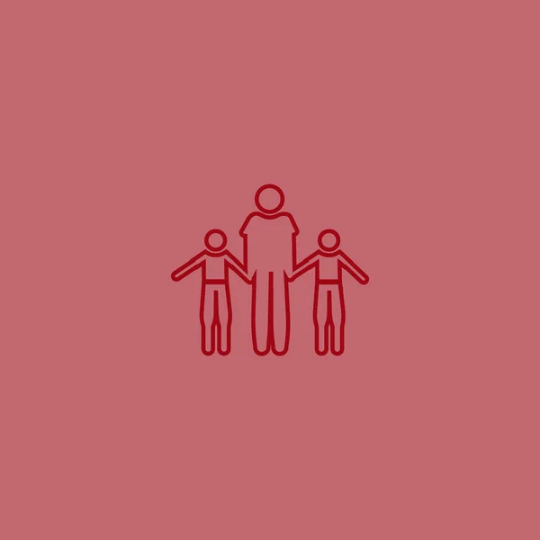 Rodinná Plochá Ikona Vektorová Ilustrace — Stockový vektor