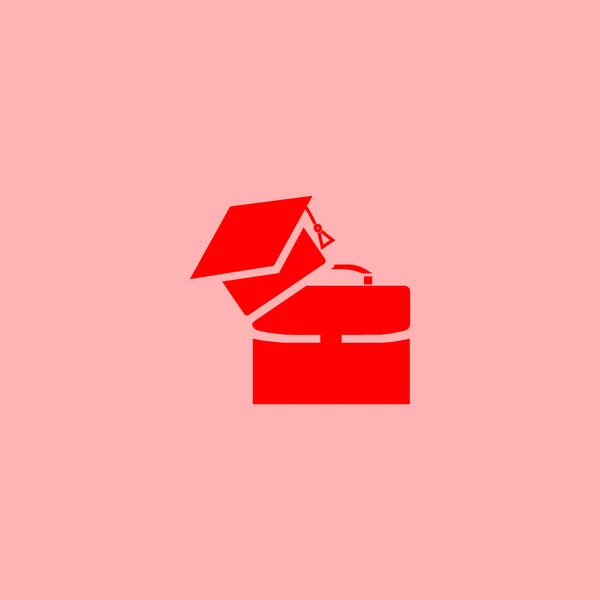 バチェラー キャップのロゴのテンプレートとモダンなスーツケース — ストックベクタ