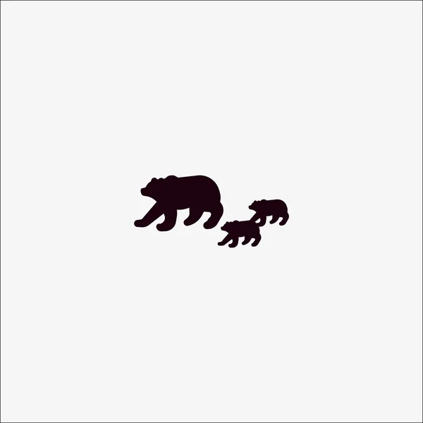 Cute Bear Family Vector Illustration — Stock Vector