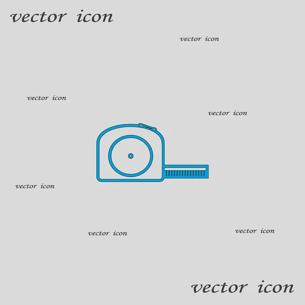 Şerit Ölçü Aracı Düz Simgesi Vektör Illüstrasyon — Stok Vektör