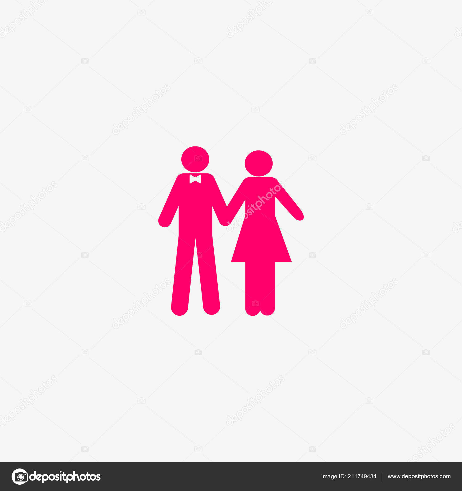 Man Woman Standing Together Vector Icon Stock Vector Image by ...
