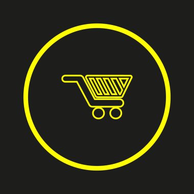 alışveriş sepeti, vektör çizim minimalist simgesi