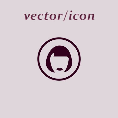 kadın baş saç modeli ile minimalist vektör simgesi