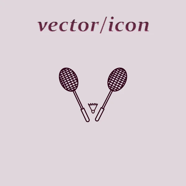 Raquetas Shuttlecock Para Ilustración Vectores Bádminton — Vector de stock