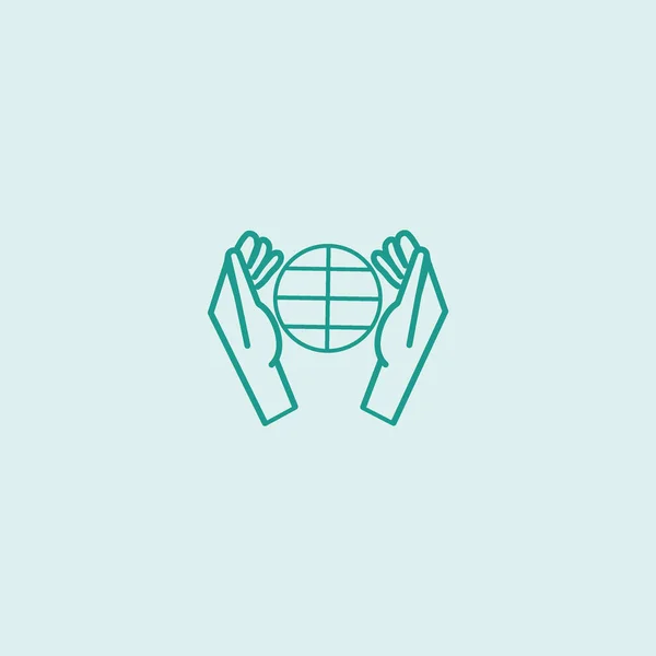 Human Hands Globe Environment Simple Icon Vector Illustration — Stock Vector