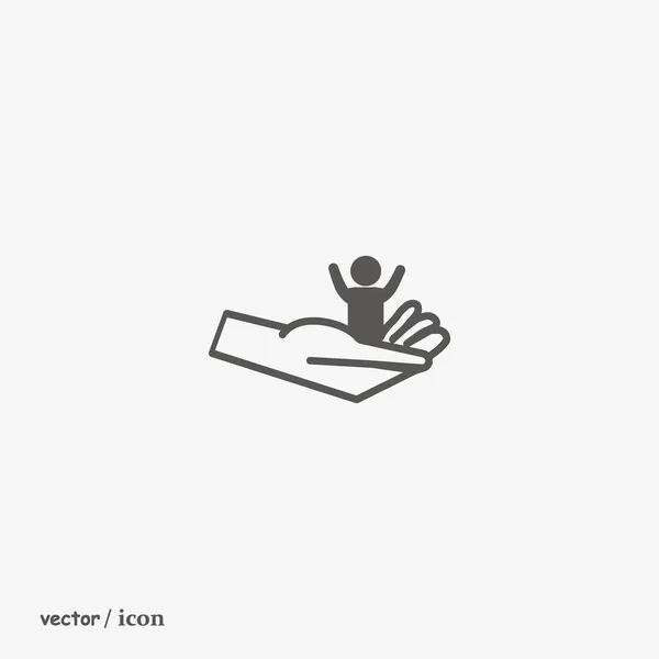 Hand Met Jongen Moederschap Concept Vector Pictogram — Stockvector