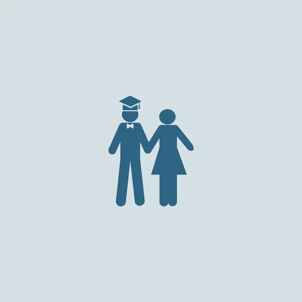 Minimalistische Vector Pictogram Van Bachelor Man Vrouw Samen — Stockvector