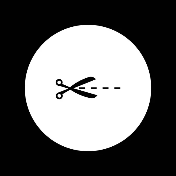 Ножиці Лінія Різання Векторні Ілюстрації Значок — стоковий вектор