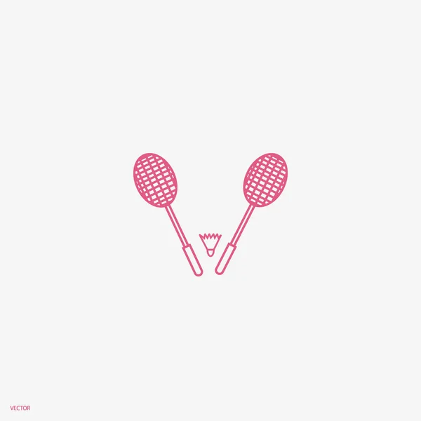 Raquettes Navettes Pour Illustration Vectorielle Badminton — Image vectorielle