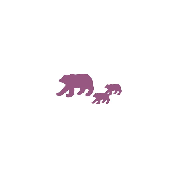 Minimalistische Vektor Ikone Der Bärenfamilie — Stockvektor