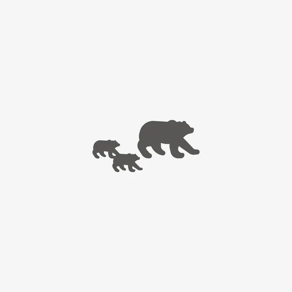 Cute Bear Family Vector Illustration — Stock Vector