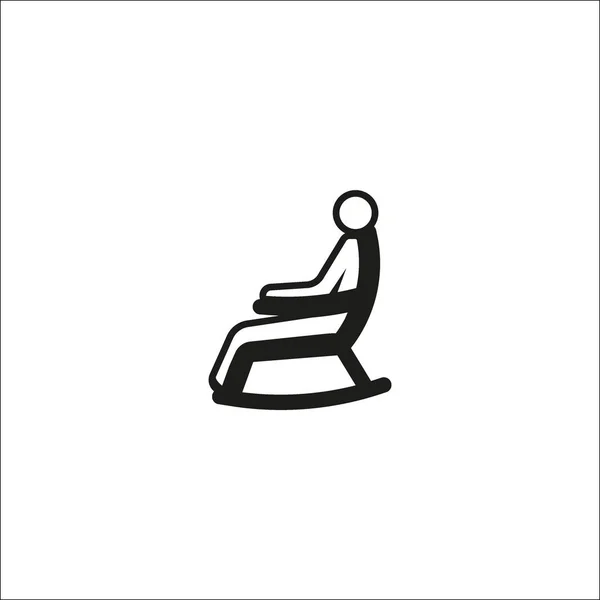 Επίπεδη Εικονίδιο Λικνίζοντας Καρέκλα Διάνυσμα Εικονογράφηση — Διανυσματικό Αρχείο