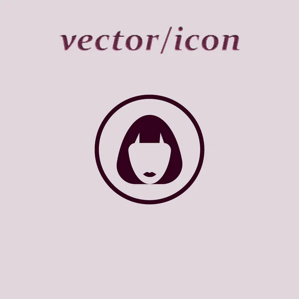 Icono Vectorial Minimalista Cabeza Femenina Con Peinado — Vector de stock