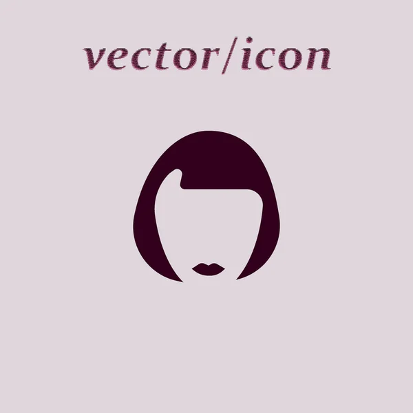 Minimalistic Vector Icon Female Head Hairstyle — Stock Vector