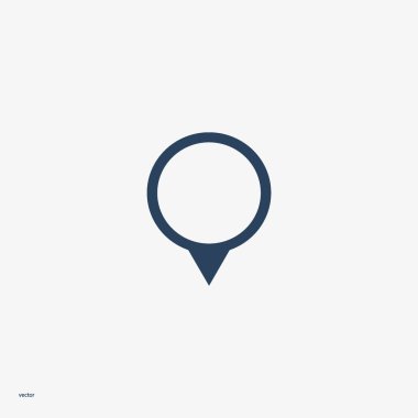 harita işaretçi düz stil ikonu, vektör çizim  