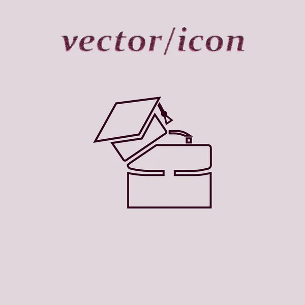 Modern Suitcase Bachelor Cap Flat Style Icon Vector Illustration — Stock Vector