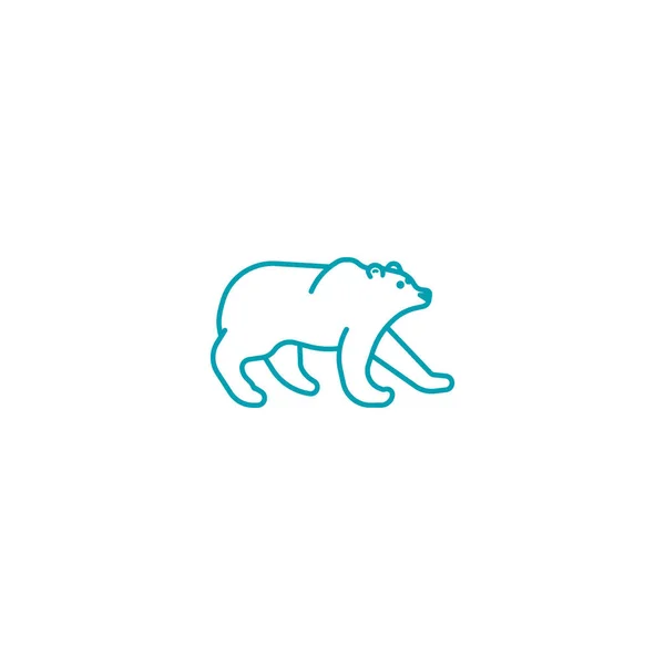 Ícone Vetor Minimalista Urso Polar —  Vetores de Stock
