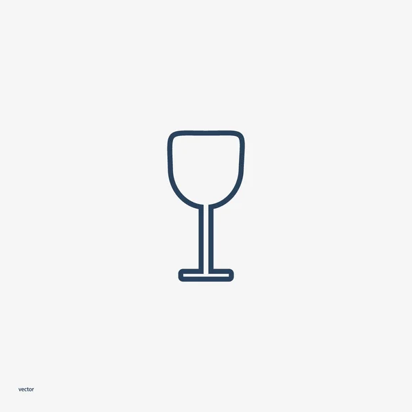 Wine Glass Flat Icon Vector Illustration — Stock Vector