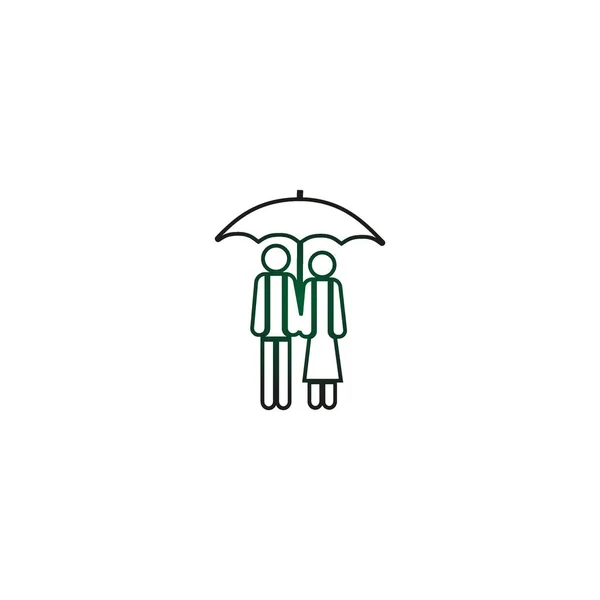 Man Woman Standing Together Vector Icon — Stock Vector