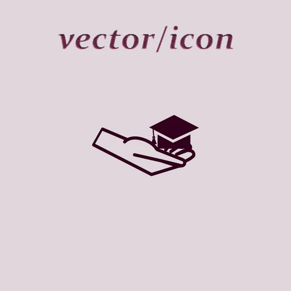 Bachelors Hoed Hand Pictogram Vector Illustratie — Stockvector