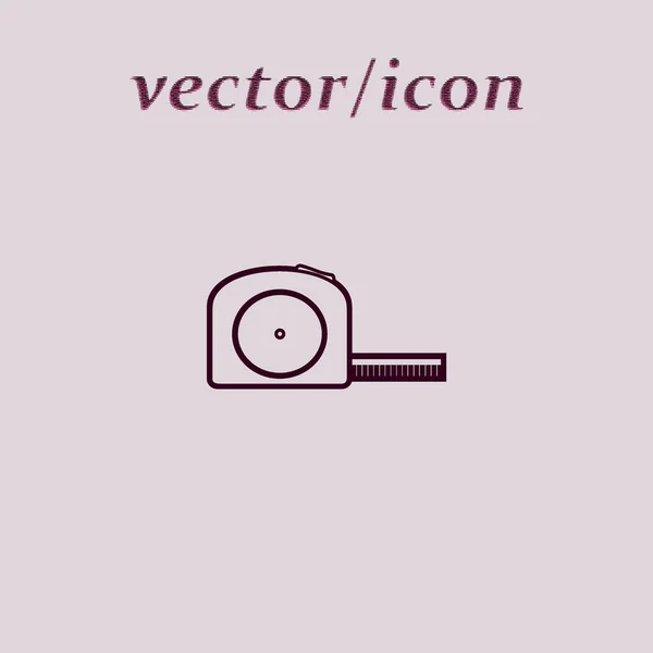Rolmaat Vlakke Gereedschappictogram Vector Illustratie — Stockvector