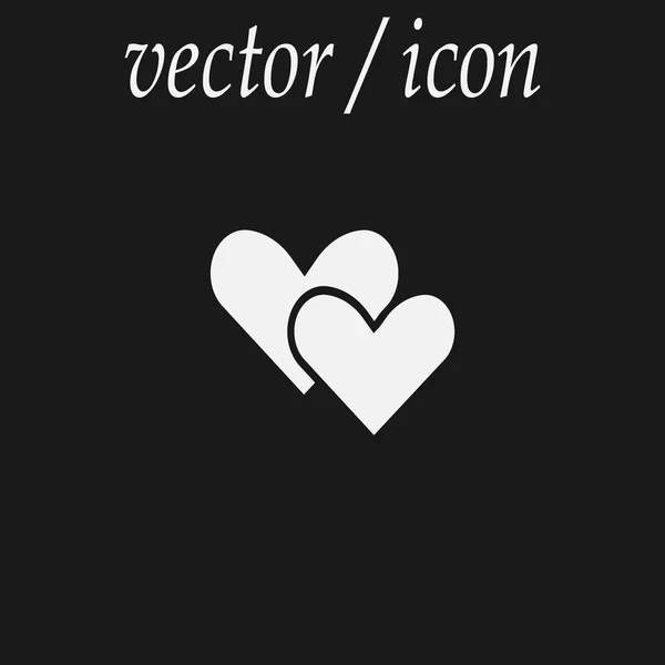 Icône Plate Deux Cœurs Illustration Vectorielle — Image vectorielle