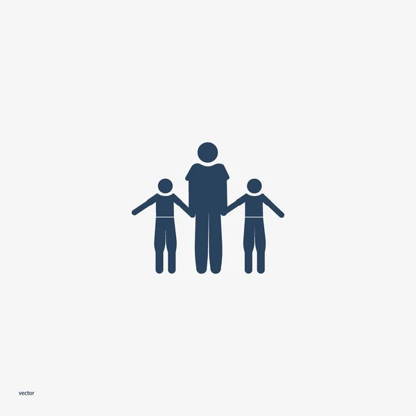 Family Flat Icon Vector Illustration — Stock Vector