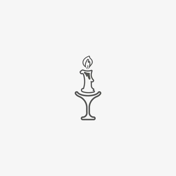 Minimalistische Ikone Der Kerze Vektorillustration — Stockvektor