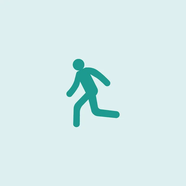 跑步男子简单图标的剪影 — 图库矢量图片