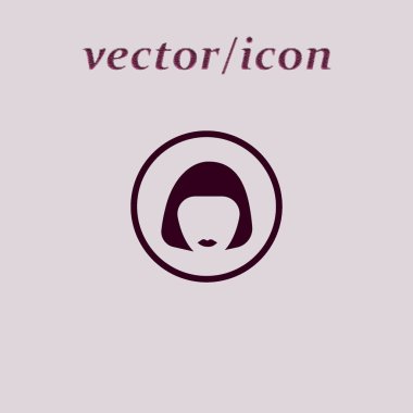 kadın baş saç modeli ile minimalist vektör simgesi