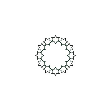 Noel çelenk düz stil ikonu, vektör çizim  