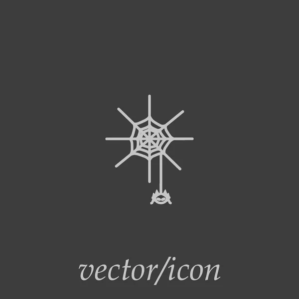 Minimalistic Icon Spiderweb Spider Vector Illustration — Stock Vector