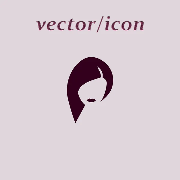 Minimalistyczne Wektor Ikona Kobiece Głowy Fryzurę — Wektor stockowy