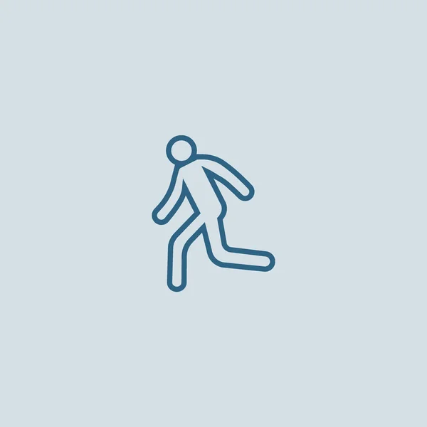 Silueta Hombre Corriendo Icono Simple — Vector de stock