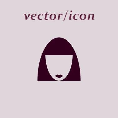 kadın baş saç modeli ile minimalist vektör simgesi