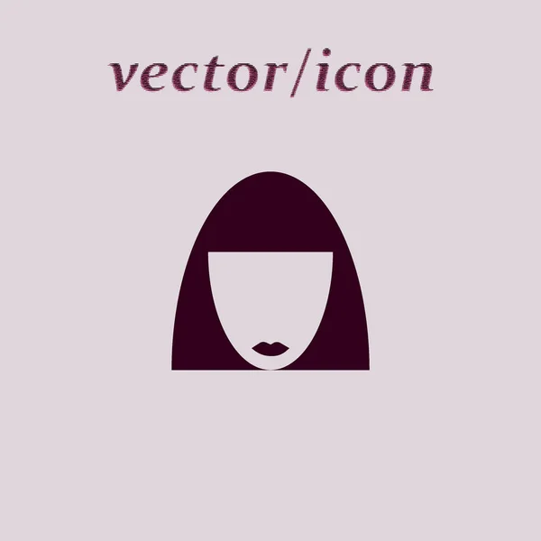 Minimalistic Vector Icon Female Head Hairstyle — Stock Vector